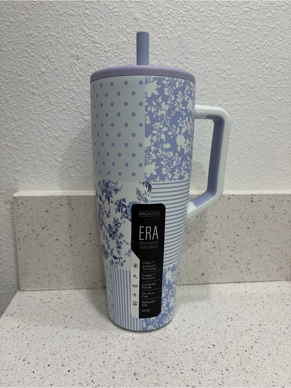 Brumate Era 40 Oz Capri Almafi Limited Edition Steel Tumbler Cup Blue Floral NEW